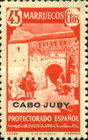 Spanish Morocco Postage Stamps Overprinted "CABO JUBY" — 45C, orange red