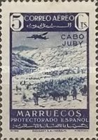 Airmail - Spanish Morroco Stamps Overprinted "CABO JUBY" — 5C, dark blue