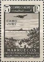 Airmail - Spanish Morroco Stamps Overprinted "CABO JUBY" — 5Pta, black
