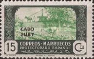 Spanish Morocco Postage Stamps Overprinted "CABO JUBY" — 15C, greyish green/light green