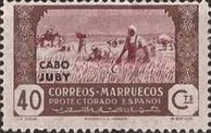 Spanish Morocco Postage Stamps Overprinted "CABO JUBY" — 40C, dark brown/purple red