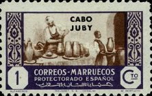 Spanish Morocco Postage Stamps Overprinted "CABO JUBY" — 1C, violet/violet brown