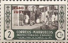 Spanish Morocco Postage Stamps Overprinted "CABO JUBY" — 2C, greyish green/black