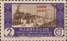 Spanish Morocco Postage Stamps Overprinted "CABO JUBY" — 2C, violet/brown