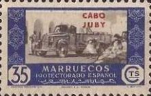 Spanish Morocco Postage Stamps Overprinted "CABO JUBY" — 35C, ultramarine/black