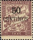 French Postage Due Stamps Surcharged — 50/50C, carmine