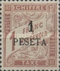 French Postage Due Stamps Surcharged — 1/1P/Fr, reddish brown