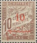 French Postage Due Stamps Surcharged — 10/10C, blackish brown