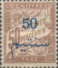 French Postage Due Stamps Surcharged — 50/50C, purple
