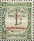 French Postage Due Stamps Surcharged — 1/1C, olive green