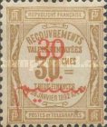 French Postage Due Stamps Surcharged — 30/30C, olive brown