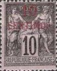 French Postage Stamps Surcharged — 10/10C, black, "N" in "INV" Below "B" in "REPUBLIQUE"