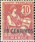 French Postage Stamps Surcharged — 10/10C, rose
