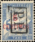 French Postage Due Stamps Surcharged — 5/5C, light blue