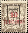 French Postage Due Stamps Surcharged — 10/10C, blackish brown