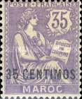 Inscription: "MAROC" - Surcharged — 35/35C, violet