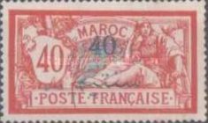 Inscription: "MAROC" - Surcharged — 40/40C, red/blue