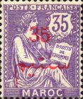 Inscription: "MAROC" - Surcharged — 35(C), violet