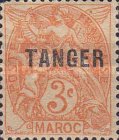 Inscription: "MAROC" - Overprinted "TANGER" — 3C, reddish orange