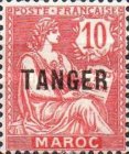 Inscription: "MAROC" - Overprinted "TANGER" — 10(C), rose
