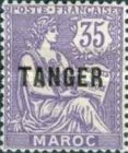 Inscription: "MAROC" - Overprinted "TANGER" — 35(C), light violet
