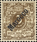German Empire Postage Stamps Overprinted "Marocco" - Not Issued — 3Pf, olive brown