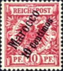 German Empire Postage Stamps Surcharged — 10/10C/Pf, purple red