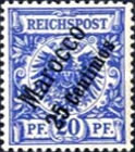 German Empire Postage Stamps Surcharged — 25/20C/Pf, blue