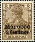 German Empire Postage Stamps Surcharged — 3/3C/(Pf), brown