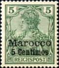 German Empire Postage Stamps Surcharged — 5/5C/(Pf), green