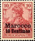 German Empire Postage Stamps Surcharged — 10/10C/(Pf), carmine red