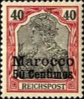 German Empire Postage Stamps Surcharged — 50/40C/(Pf), carmine/black
