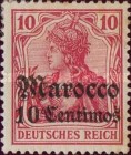 German Empire Postage Stamps Surcharged — 10/10C/(Pf), carmine red