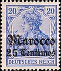 German Empire Postage Stamps Surcharged - Watermarked — 25/20C/(Pf), violet blue