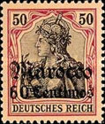 German Empire Postage Stamps Surcharged - Watermarked — 60/50C/(Pf), purple