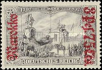 German Empire Postage Stamps Surcharged and Overprinted "Marokko" — 3P75/3P/C/M, greyish violet
