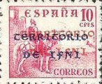 Spanish Postage Stamps Overprinted "TERRITORIO DE IFNI" — 10C, carmine, Red and blue overprint