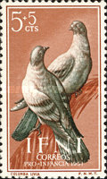 Child Welfare — 5+5 C, reddish brown, Columba livia
