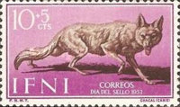 Stamp Day - Golden Jackal — 10+5 C, violet rose/brown, Canis aureus