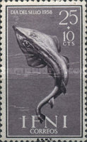 Stamp Day - Fish & Ships — 25+10 C, greyish violet, Rhinobatos cemiculus