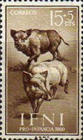 Child Welfare - Animals — 15+5 C, brown, Sus scrofa