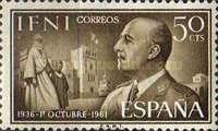 The 25th Anniversary of Franco's Reign — 50C, brown