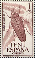 Stamp Day - Insects — 1Pts, purple brown, Steraspis sp.