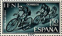 Stamp Day - Cycling & Motorcycling — 1.50Pts, bluish green
