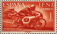 Stamp Day - Cycling & Motorcycling — 1Pts, orange brown