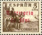 Spanish Postage Stamps Overprinted "Territorio de Ifni" in Gothic Script — 5C, brownish grey