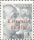 Spanish Postage Stamps Overprinted "Territorio de Ifni" in Gothic Script — 1Pts, greyish black