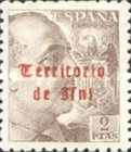 Spanish Postage Stamps Overprinted "Territorio de Ifni" in Gothic Script — 2Pts, dark brown