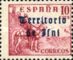 Spanish Postage Stamps Overprinted "Territorio de Ifni" in Gothic Script — 10C, carmine