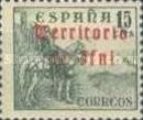 Spanish Postage Stamps Overprinted "Territorio de Ifni" in Gothic Script — 15C, green